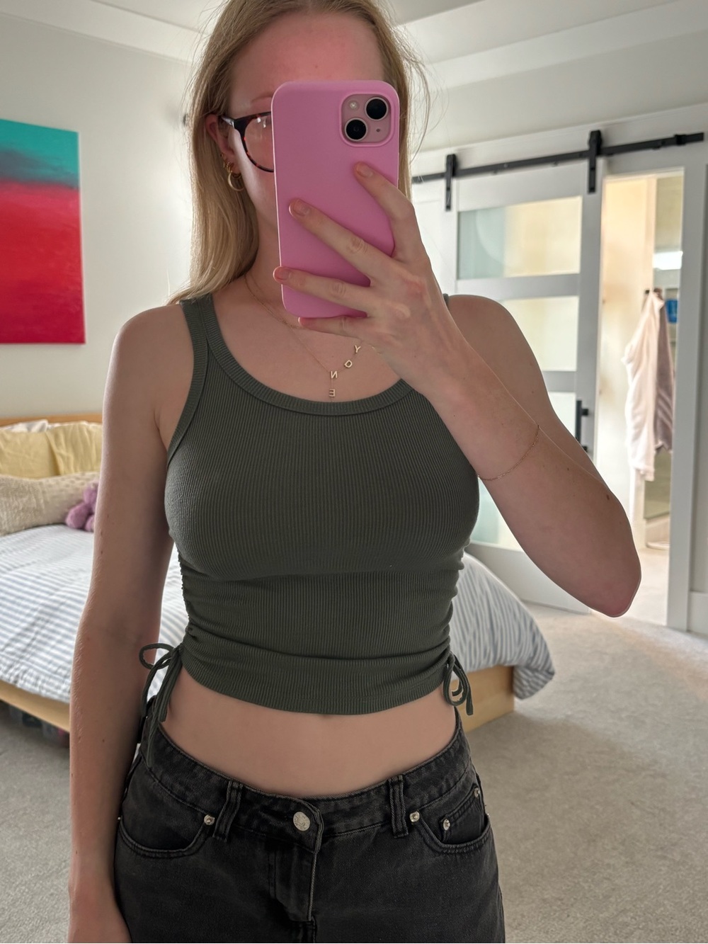Princess Polly green tie tank top